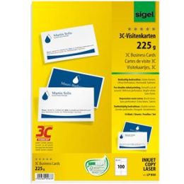 Visitenkarten Sigel LP850 85x55mm A4 225g 3C beidseitig bedruckbar, Pack 100 Stk