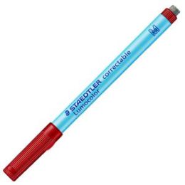 Universalstift, Staedtler 305M-2 (305 M-2), Lumocolor correctable M, 1,0mm M Rundspitze nachfüllbar trocken abwischbar rot