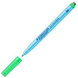 Universalstift, Staedtler 305M-5 (305 M-5), Lumocolor correctable M, 1,0mm M Rundspitze nachfüllbar trocken abwischbar grün, Pack 10 Stk