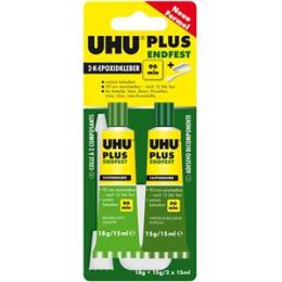 2-Komponentenkleber, UHU 45670, Plus endfest, Tube Binder+Tube Härter, 33g