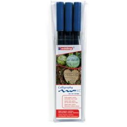 Kalligrafiestift Edding 1255 calligraphy pen 4-1255-3-017 3er-Set stahlblau