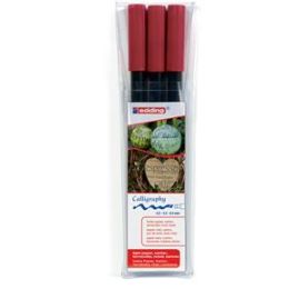 Kalligrafiestift Edding 1255 calligraphy pen 4-1255-3-046 3er-Set karmesin