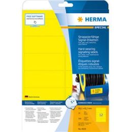 Signal-Etiketten Herma 8029 Special 99,1 x 42,3 mm gelb, strapazierfähig, Laser, Pack 300 Stk/25 Blatt