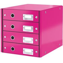 Schubladenset Leitz 6049-00-23 60490023 Click & Store pink 4 Schubladen