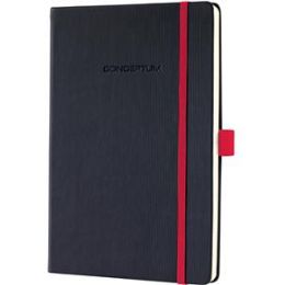 Notizbuch Sigel CO663 Conceptum Red Edition A5 liniert 80g Hardcover schwarz
