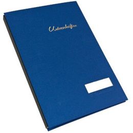 Unterschriftenmappe Soennecken 127025150 1491 20 Fächer blau 240x350x30mm Leinen